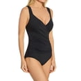 thumbnail image 1 of Women's Jantzen 21015M Solids Surplice Control One Piece Swimsuit (Black 12), 1 of 4