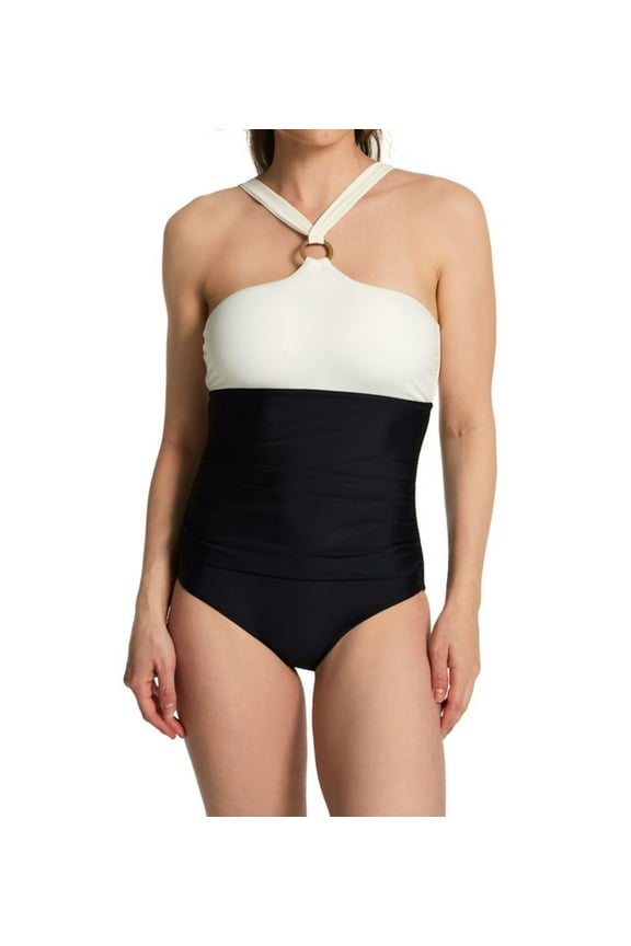 Women's Jantzen 23134M Midnight Glam Lola One Piece Swimsuit (Black 8)