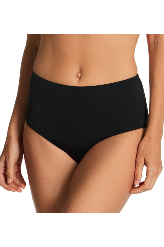 Women's Jantzen 23171H Solids Comfort Core Swim Bottom (Black 8)
