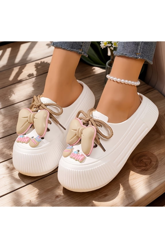 Women's Japanese Korean Style Bowknot Slippers - Lightweight Breathable EVA with Non-Slip Sole, Cushioned Microfiber & Detail - -Terrain Indoor/Outdoor (Multi-Color), Women Shoes