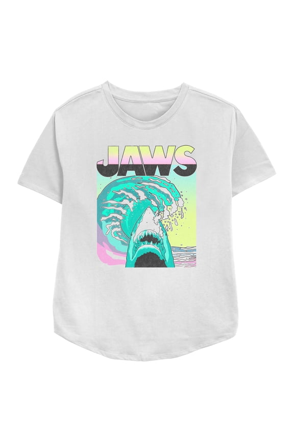 Women's Jaws 80s Colorful Wave  Graphic T-Shirt