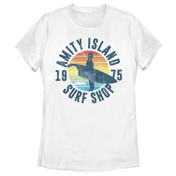 Women's Jaws Retro Amity Island Surf Shop  Graphic T-Shirt