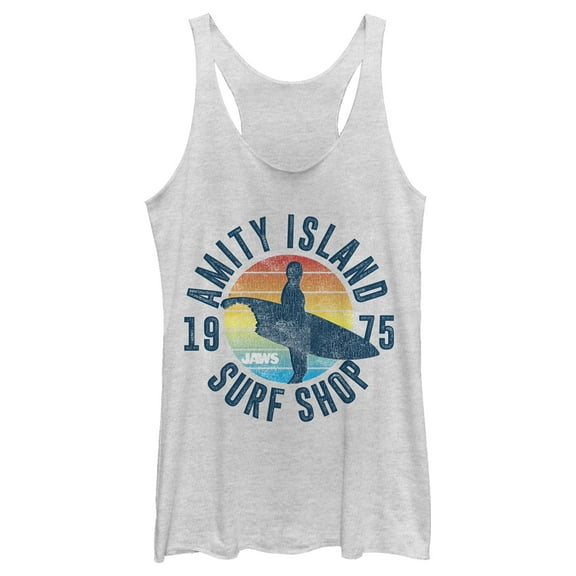 Women's Jaws Retro Amity Island Surf Shop  Racerback Tank Top