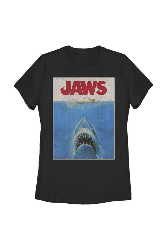 Women's Jaws Retro Distressed Poster Graphic T-Shirt