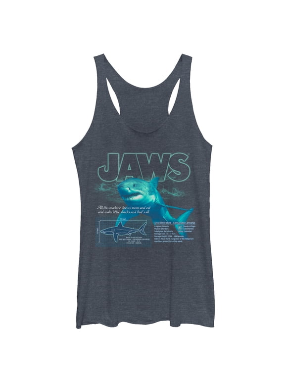 Women's Jaws Shark Blueprint Racerback Tank Top