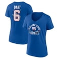 thumbnail image 1 of Women's Jaxson Dart Royal New York Giants Floral Name & Number V-Neck T-Shirt, 1 of 3