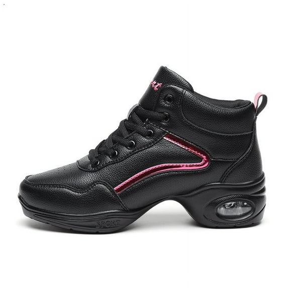 Women's Jazz Shoes Lace-up Sneakers - Breathable Air Cushion Lady Split Sole Athletic Walking Dance Shoes Platform