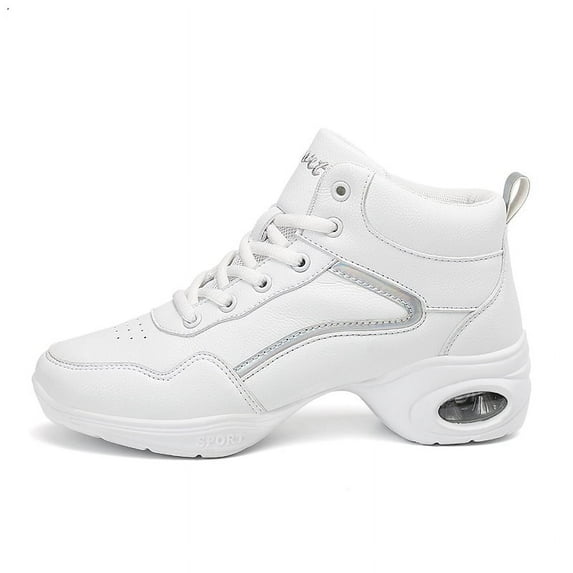 Women's Jazz Shoes Lace-up Sneakers - Breathable Air Cushion Lady Split Sole Athletic Walking Dance Shoes Platform