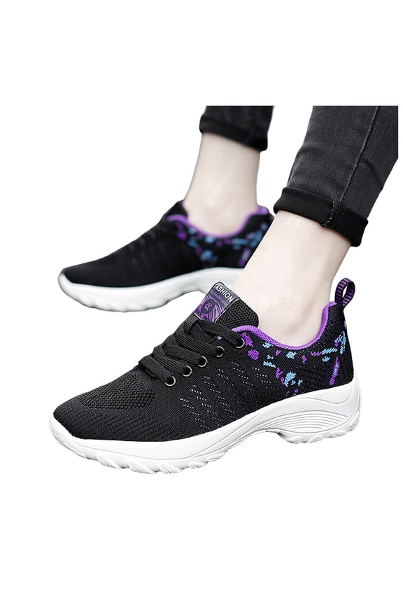 Women's Jazz Shoes Lace-up Sneakers Modern Dance Shoes Air Cushion Athletic Platform Walking Dance Shoes
