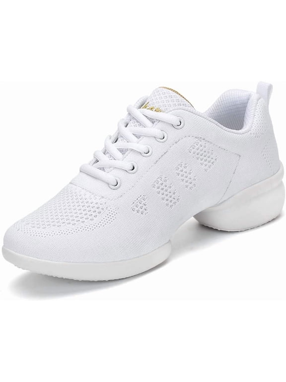 Women's Jazz Shoes Lace-up Sneakers Modern Dance Shoes Platform Walking Dance Shoes-009