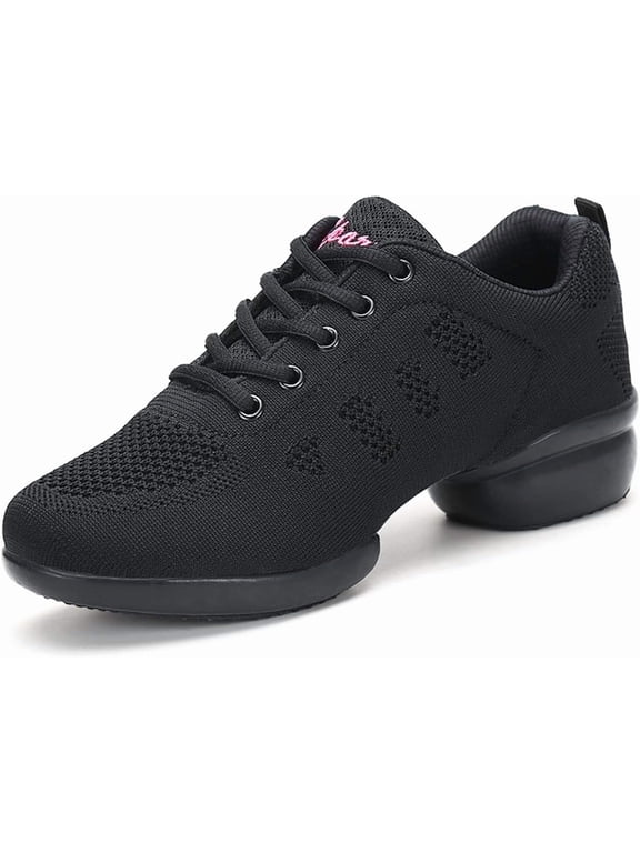 Women's Jazz Shoes Lace-up Sneakers Modern Dance Shoes Platform Walking Dance Shoes-009