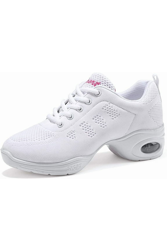 Women's Jazz Shoes Lace-up Sneakers Modern Dance Shoes Platform Walking Dance Shoes
