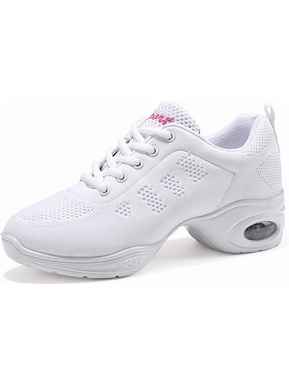 Women's Jazz Shoes Lace-up Sneakers Modern Dance Shoes Platform Walking Dance Shoes