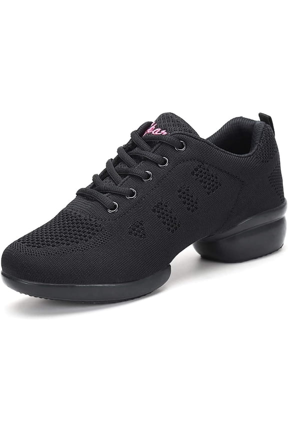Women's Jazz Shoes Lace-up Sneakers Modern Dance Shoes Platform Walking Dance Shoes-009