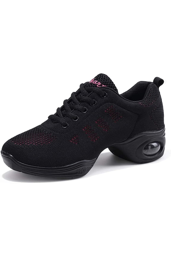 Women's Jazz Shoes Lace-up Sneakers Modern Dance Shoes Platform Walking Dance Shoes