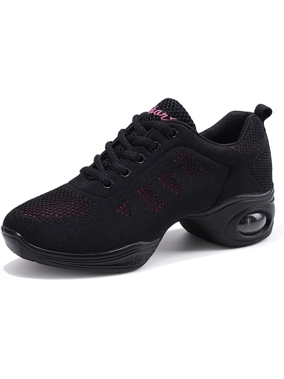 Women's Jazz Shoes Lace-up Sneakers Modern Dance Shoes Platform Walking Dance Shoes