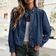 thumbnail image 1 of Women's Jean Jacket Cropped Long Puff Sleeve Button Down Denim Jackets (BU1), 1 of 5