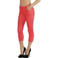 thumbnail image 1 of Women's Jean Looking Jeggings Cotton Blend Capri Length Pull Up Pants, 1 of 7
