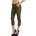 thumbnail image 1 of Women's Jean Looking Jeggings Cotton Blend Capri Length Pull Up Pants, 1 of 7