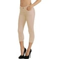 thumbnail image 1 of Women's Jean Looking Jeggings Cotton Blend Capri Length Pull Up Pants, 1 of 8