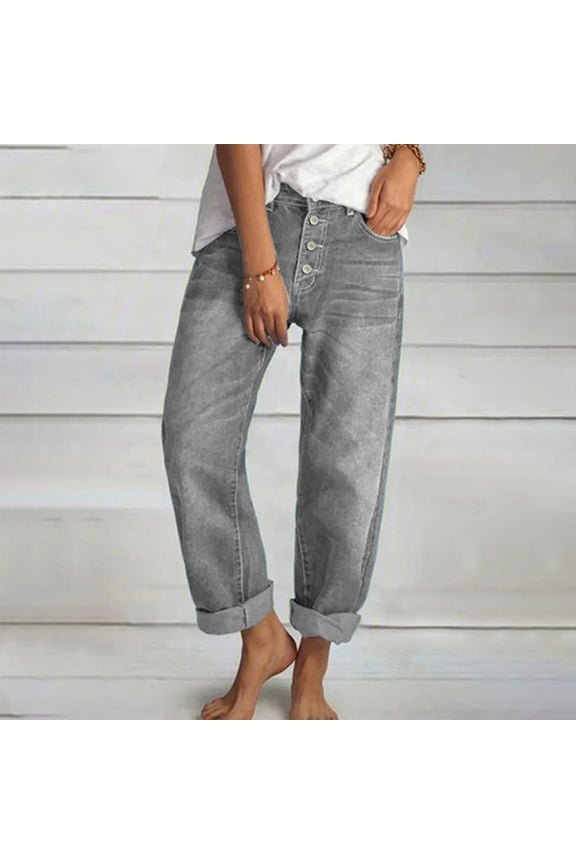 Women's Jeans High Rise Staright Leg High Waist All Straight Leg Wide Leg Pants Jeans