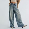 thumbnail image 1 of Women's Jeans High Rise Wide Leg Button Zipper Pockets Length Pants Jeans, 1 of 8