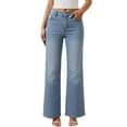 thumbnail image 1 of Women's Jeans High Waist Wide Leg Jeans Wide Leg Jeans Casual Baggy Jeans Boyfriend Straight Trousers Jeans Streetwear, 1 of 8