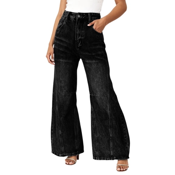 Women's Jeans High Waisted Wide Leg Jeans Casual Denim Pants for Women Black Jeans Clothes for Women