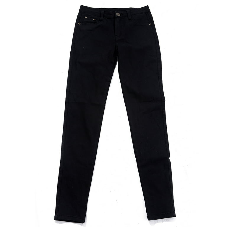 Women's Jeans Jeggings Five Pocket Stretch Denim Pants (Black, Medium)