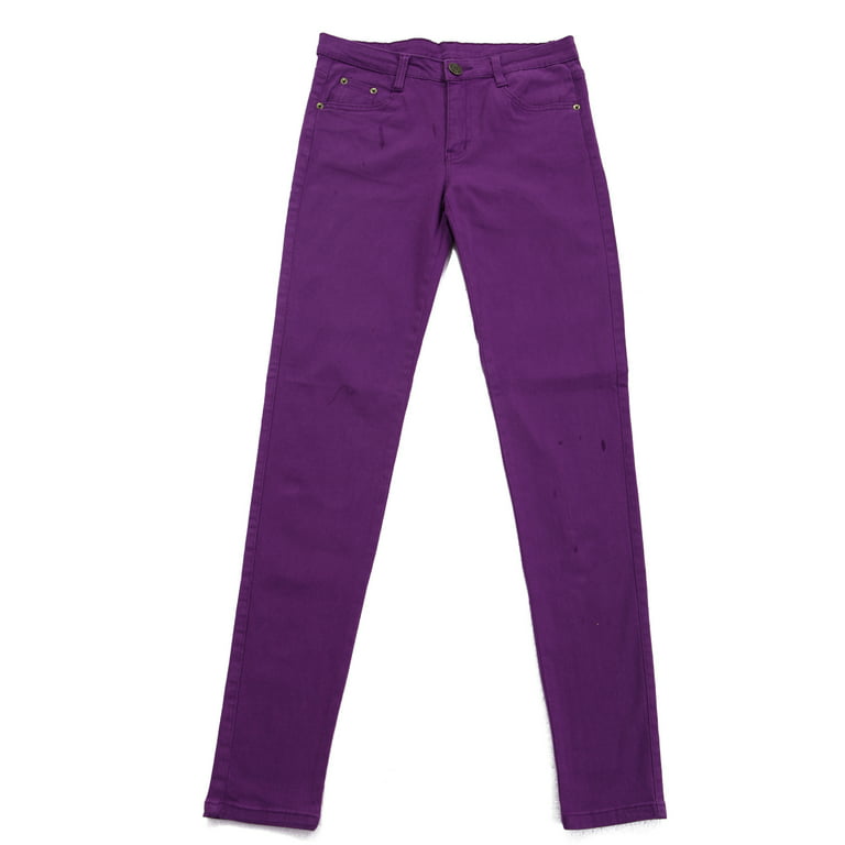 Women's Jeans Jeggings Five Pocket Stretch Denim Pants (Purple