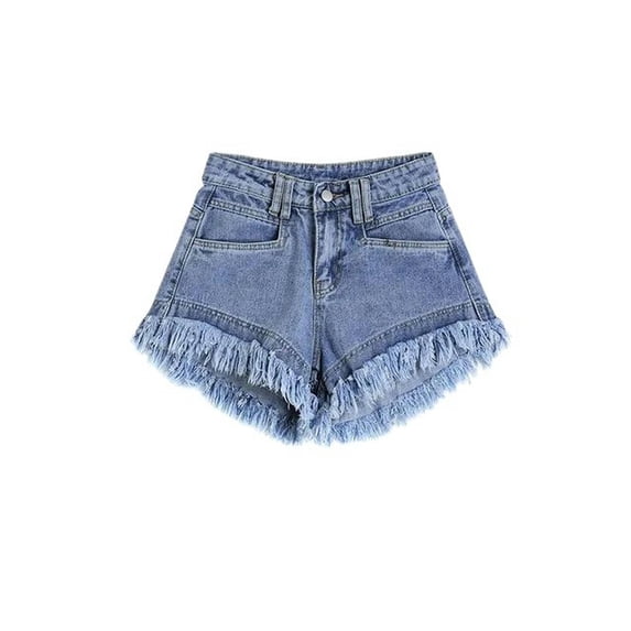 Women's Jeans Shorts Vintage Casual Elegant High Waist Spring Female Y2K E-girl Baggy A Line Wide Leg Short Pant Plus Size-Blue-XXL