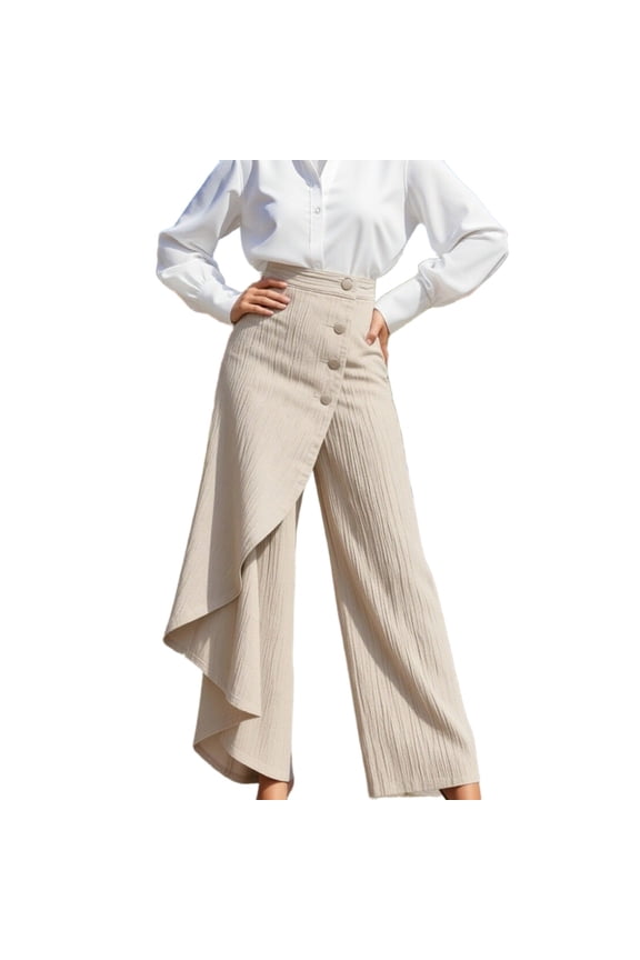 Women's Jeans - Straight Leg Casual Denim Pants with Button Down, Classic Blue Jeans for Everyday Wear, Comfort Stretch & Mid-Rise Fit(Beige,L)