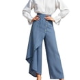 thumbnail image 1 of Women's Jeans - Straight Leg Casual Denim Pants with Button Down, Classic Blue Jeans for Everyday Wear, Comfort Stretch & Mid-Rise Fit(Blue,XXXL), 1 of 4