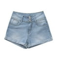 thumbnail image 1 of Women's Jeans Women Low Waisted Washed Solid Short Mini Jeans Denim Pants Shorts,Blue Women's Jeans XXL, 1 of 4