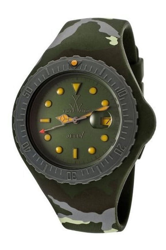 Women's Jelly Green Dial Green Camouflage Silicone