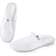 Women's Jelly Mesh Mule Sandals, Breathable Hollow Out Flat Shoes, Mary Jane Style Closed Toe Slides, Waterproof Summer Beach Shoes for Women