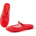 thumbnail image 1 of Women's Jelly Mesh Mule Sandals, Breathable Hollow Out Flat Shoes, Mary Jane Style Closed Toe Slides, Waterproof Summer Beach Shoes for Women, 1 of 2