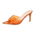 thumbnail image 1 of Women's Jelly Slide On High Heels Solid Color Casual Shoes, 1 of 6