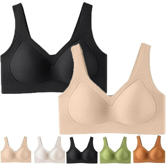 Women's Jelly Wireless Bra, Seamless Soft Push Up Breathable Bralette