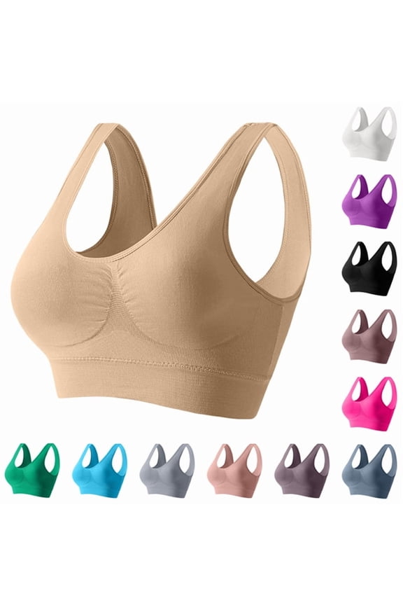Women's Jelly Wireless Bra Seamless T-Shirt Lingerie, W Support Push Up Bralette, Smooth Anti Sagging Underwear, Invisible Breathable Comfort Bra, Daily Shaping Vest with Side Collection