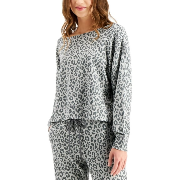 Jenni by Jennifer Moore Womens On Repeat Super Soft Crew Sleep Top