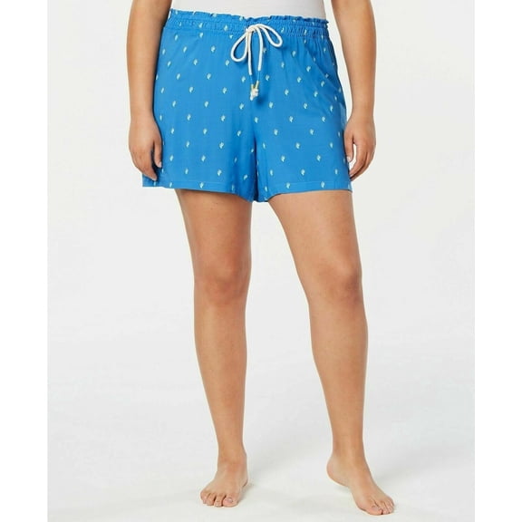 Women's Jenni Printed Pajama Shorts Blue Cactus Size Medium