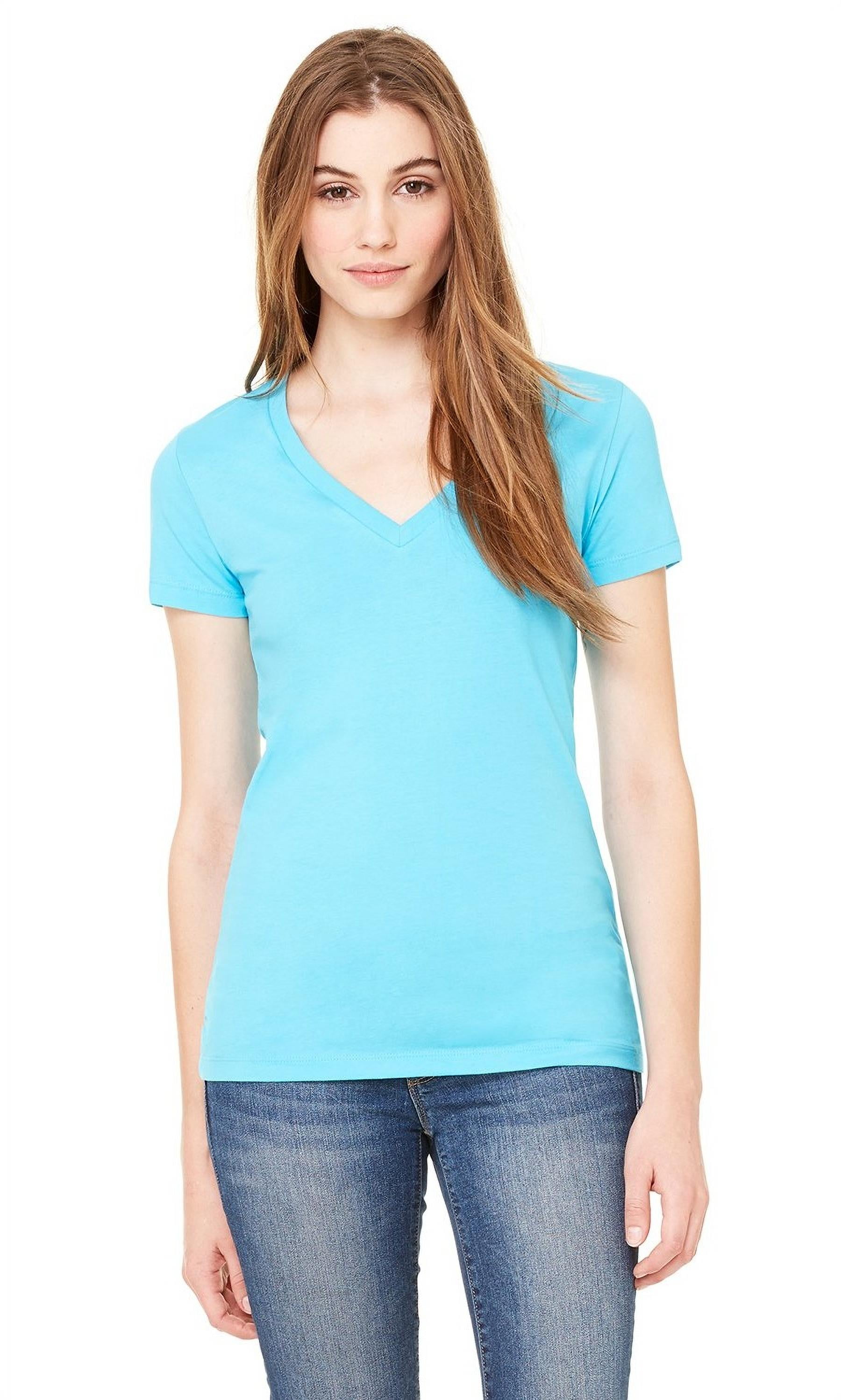 Women's Jersey Deep V-Neck Short Sleeve T-Shirt - Walmart.com Women's Jersey Deep V-Neck Short Sleeve T-Shirt - Walmart.com