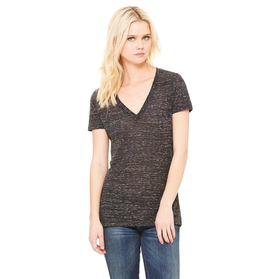 Women's Jersey Deep V-Neck Short Sleeve T-Shirt