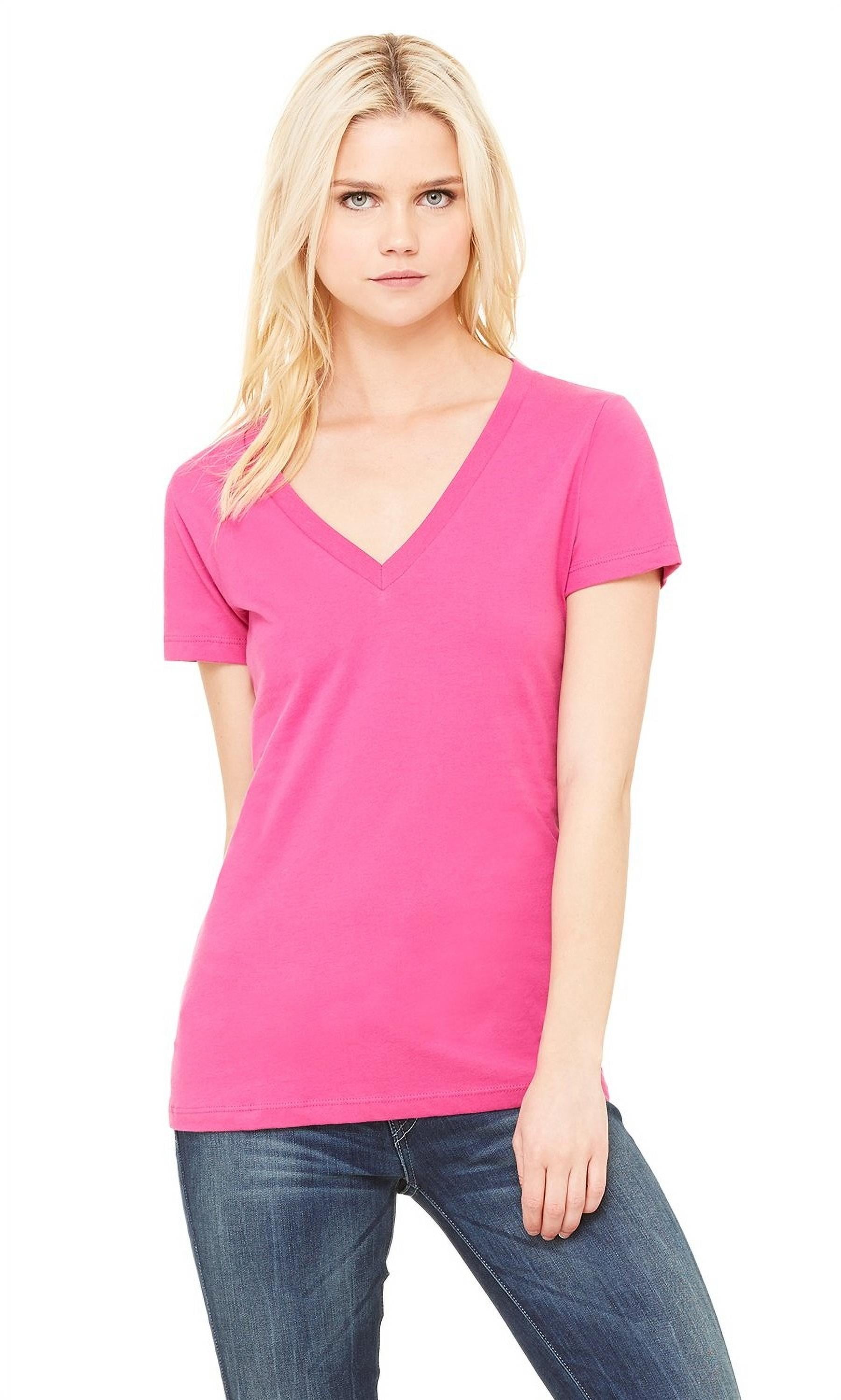 Women's Jersey Deep V-Neck Short Sleeve T-Shirt