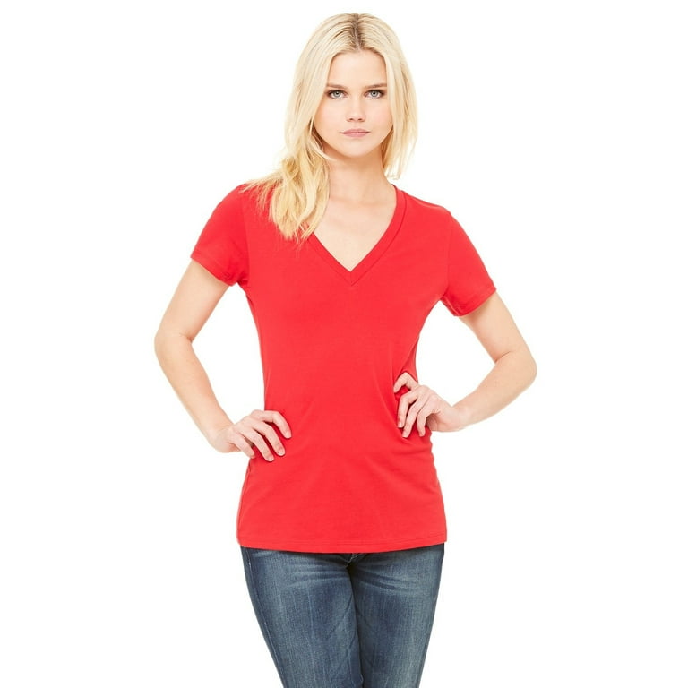 red v neck shirt walmart