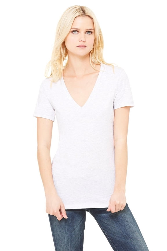 Women's Jersey Deep V-Neck Short Sleeve T-Shirt