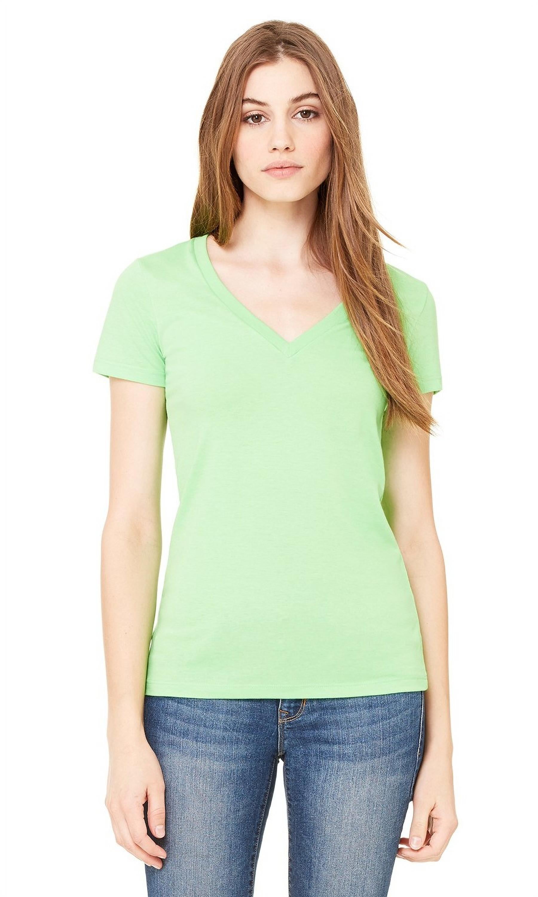 Women's Jersey Deep V-Neck Short Sleeve T-Shirt