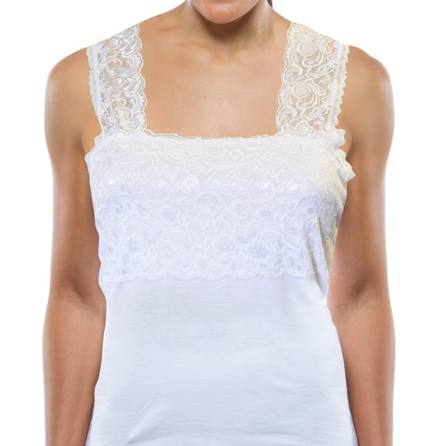 Women’s Jersey Knit and Lace Layering Camisole Tank Top by Teri Lingerie - Walmart.com