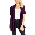 thumbnail image 1 of Women's Jersey Short Sleeve Solid Open Front Draped Casual Work Office Wear Cardigan MADE IN USA (S-3XL), 1 of 5